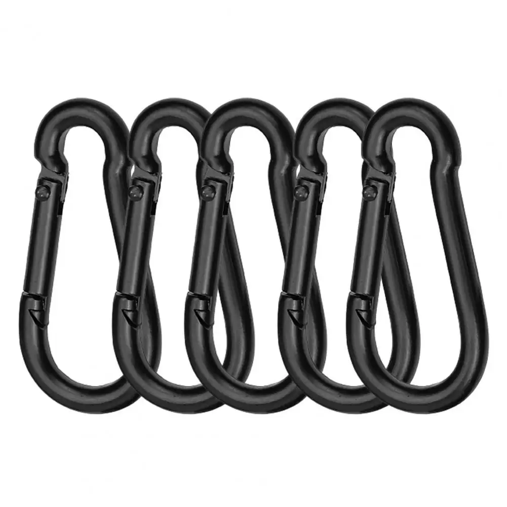 

Smooth 5Pcs Practical Portable Carabiner Clips Strong Load-bearing Camping Accessories
