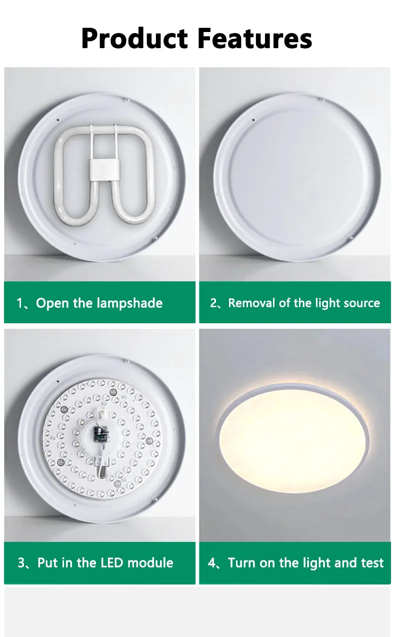 Ceiling Light LED Module 220V-240V Round LED Panel Light 12W 18W 24W 36W 48W 72W Replacement LED Retrofit Lamp Board Cool White