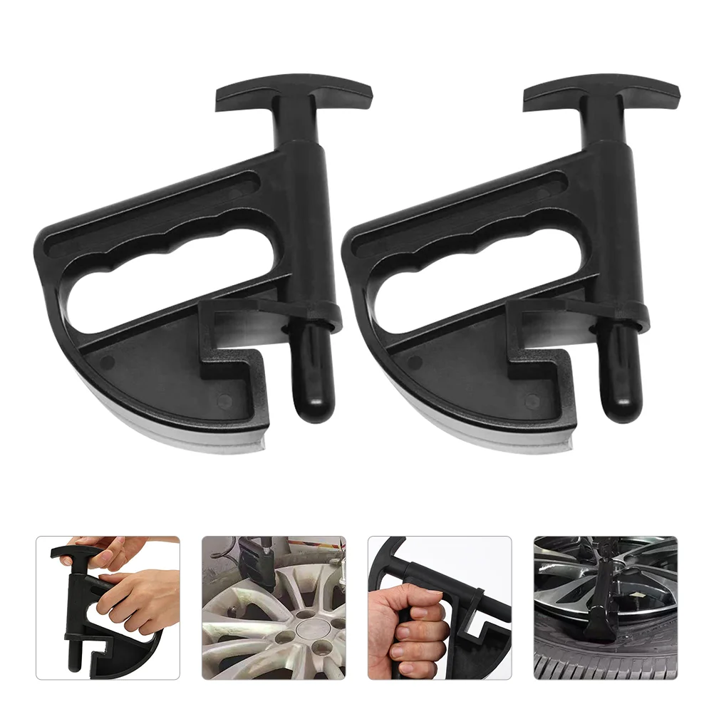 

2 Pcs Tire Changer Tool Cars Wheel Changing Drop Center Tools Auto Bead Clamps Rim Tyre Pry Plastic