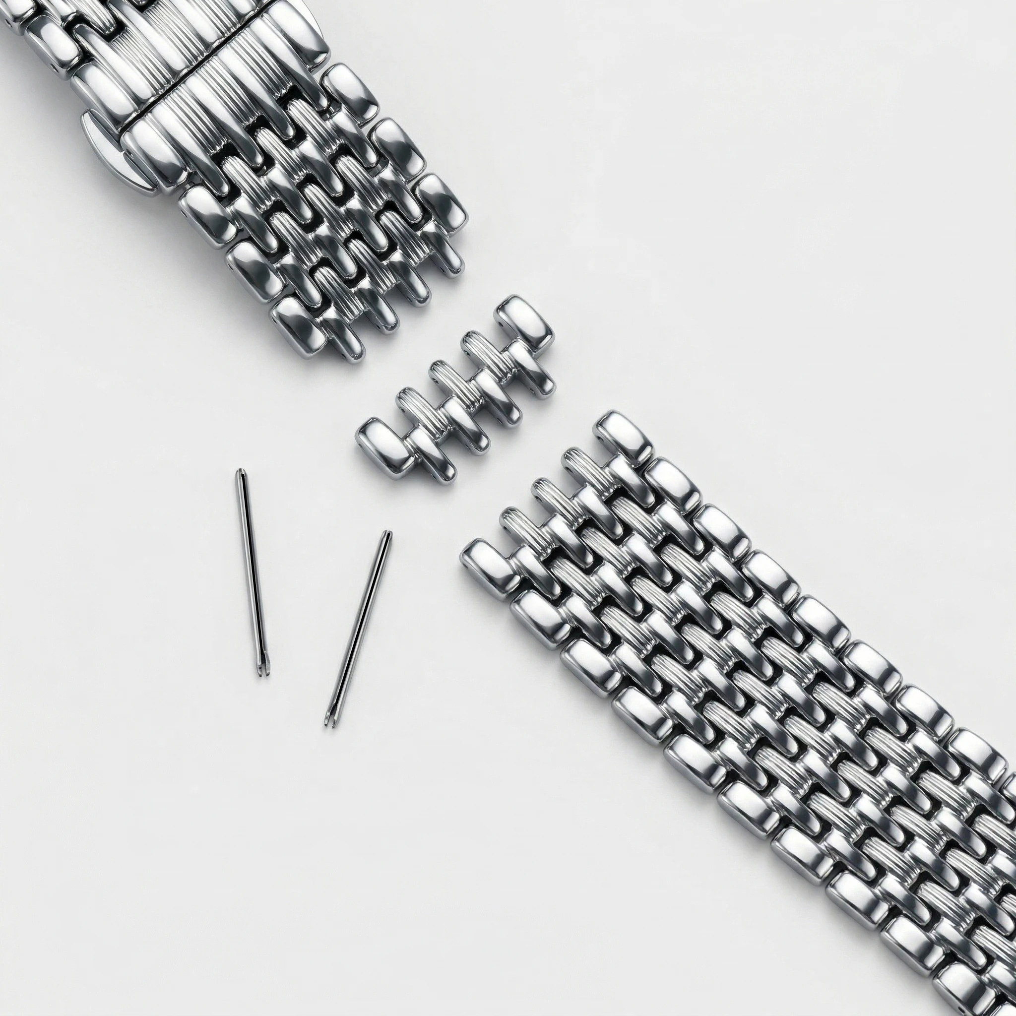 Silver Stainless Steel Watch Bracelet - Elegant Wrist Strap