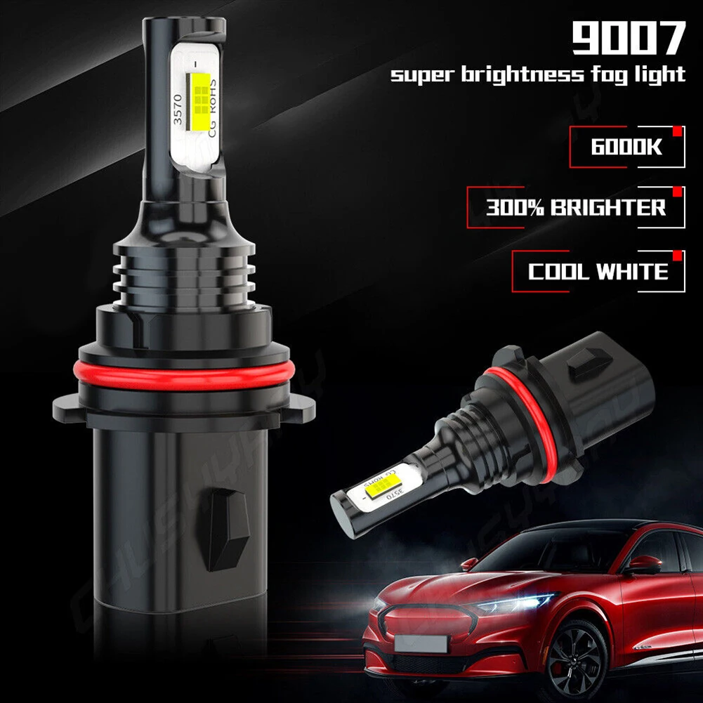 

2PCS 9007 HB5 CSP LED Headlight Bulbs Conversion Kit High Low Beam Car Headligh Single Beam 6000K Super White 6063 Aluminum