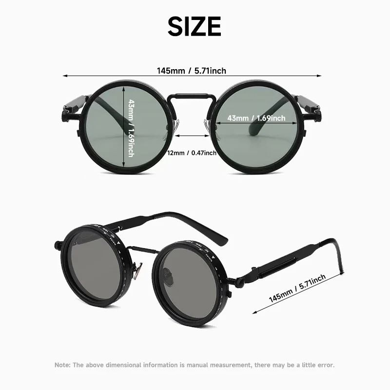 Polarized Round Sunglasses Men ND9 Adjustable Dimming Sun Glasses Women Retro Punk Fishing Eyeglasses Outdoor Shades UV400 - Image 4