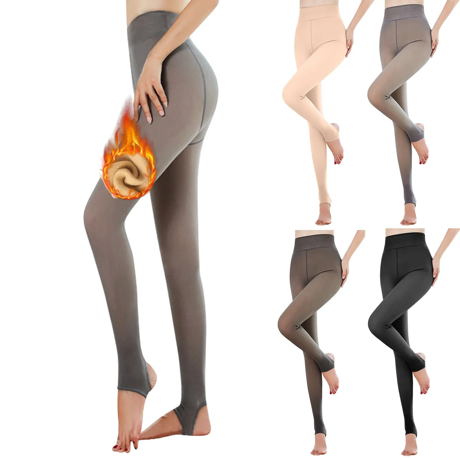 

Women's Winter Tights Thermal Lined Tights Women's Leggings Warm Fleece Transparent Thermal Tights For Women Thermal Tights