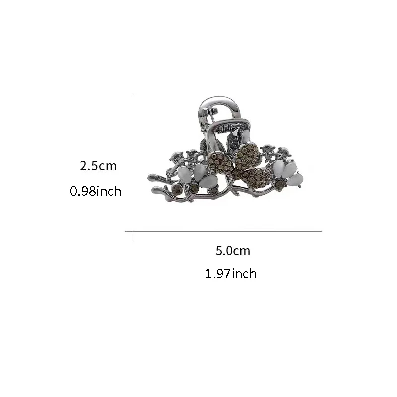 Koreanische Version Strass Blume Haar Greifen High-end-frauen Hinterkopf Halb-gebunden Haar Grip Licht Luxus mode Haar Clip – Detail 1