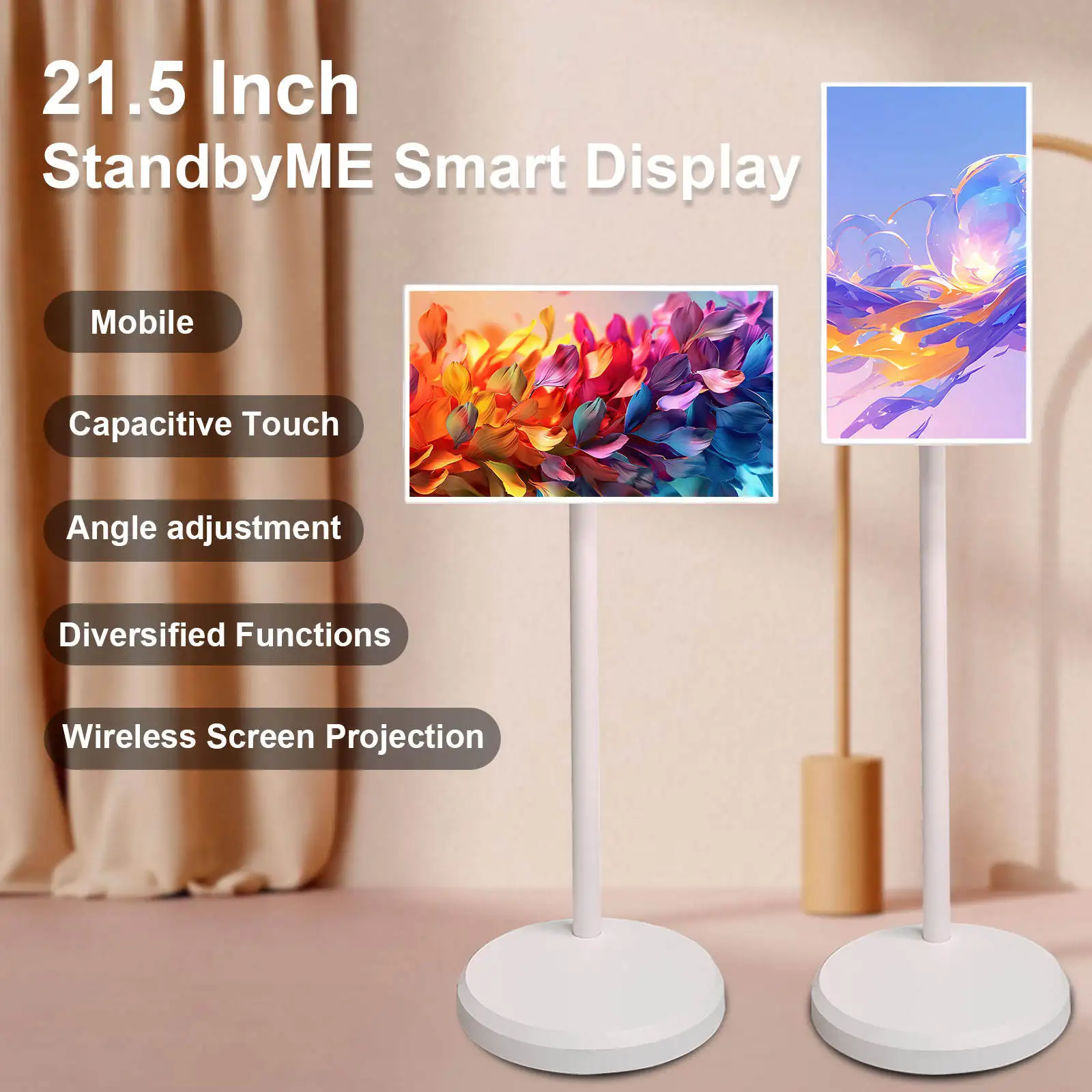 27inch Movable Touch Screen Rotating 4G Android Smart Tablet TV Standby Me Smart Television Fitness Portable Monitors