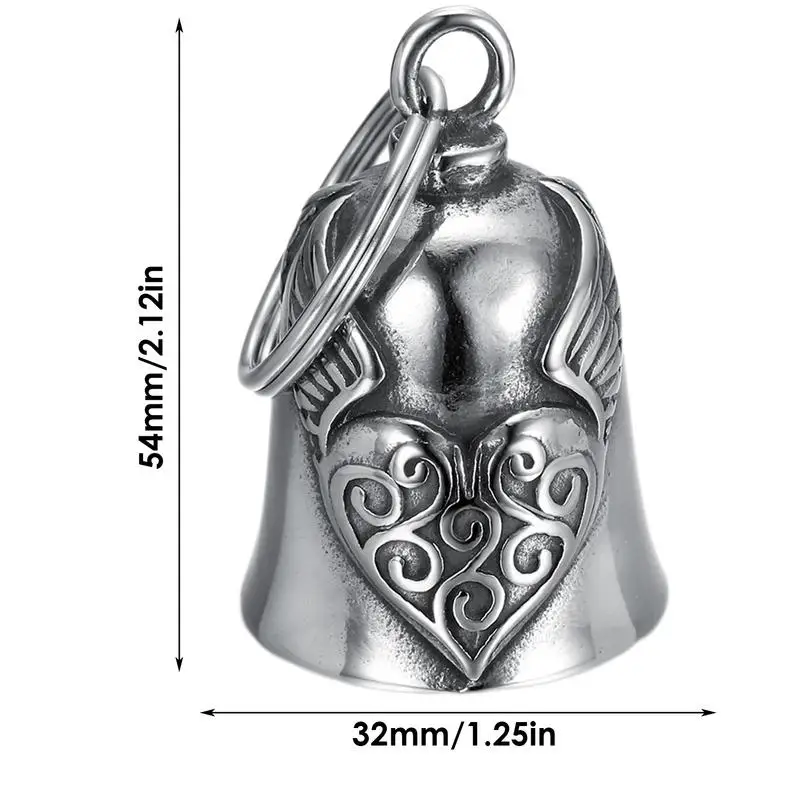 Angel Wings Motorcycle Bell Keychain Lucky Amulet