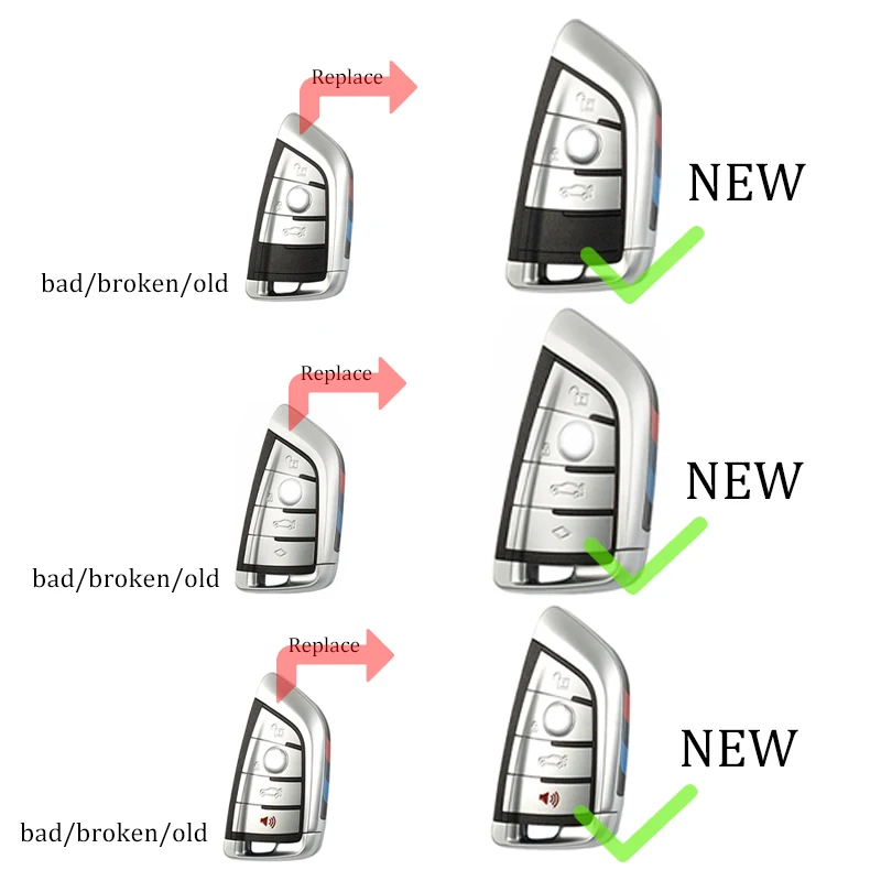 

3/4 Bottons Replace Original Car Key Housing Remote Fob Case Shell for BMW X1 X5 F15 X6 X5M X6M F16 G30 7 Series G11 X1 F48 F39