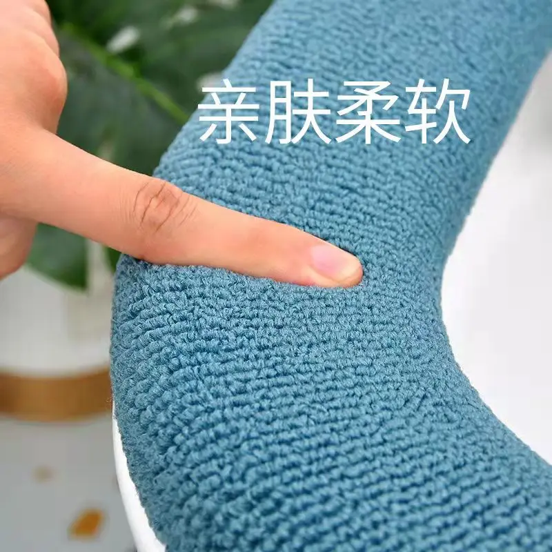 Winter Warm Toilet Seat Cover Mat Bathroom Toilet Pad Cushion with Handle Thicker Soft Washable Closestool Warmer Accessories