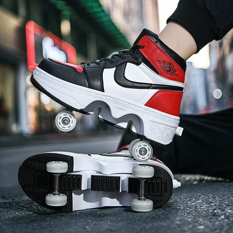 Children's Sports Roller Skates Transformer Shoes 4 Quad Wheel Skates Adult Runaway Shoes Student Transformer Wheels 6