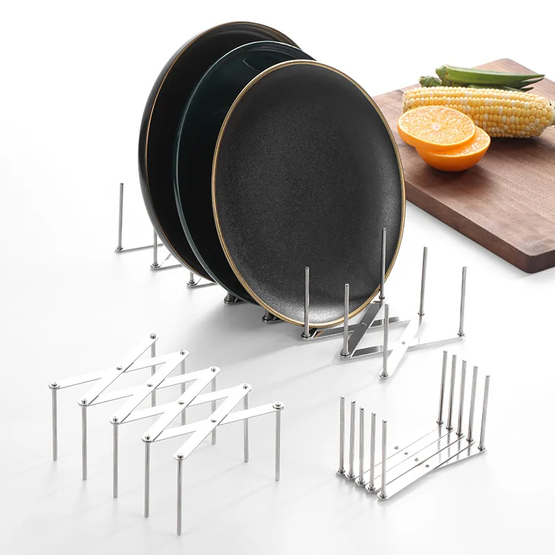 Foldable Kitchen Dish Drain Rack Dinnerware Storage Organizer Tray Plate Drying Shelf Cups Display Stand Drainer Holder