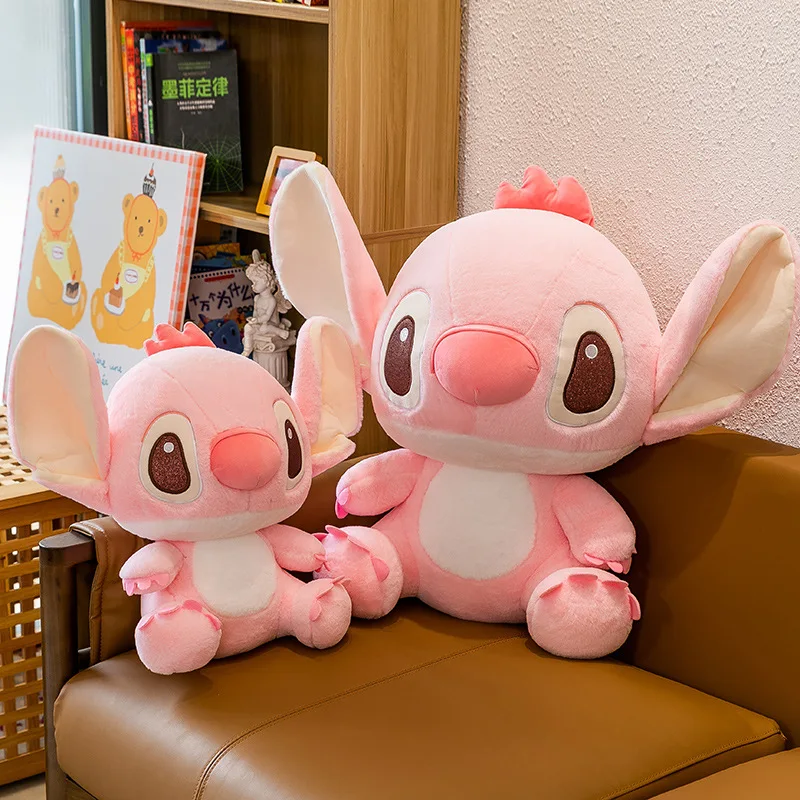 

Мультяшные розовые плюшевые куклы Disney, аниме игрушки Лило и Ститч, плюшевые игрушки Stich 25 см, рождественские подарки на день рождения для детей