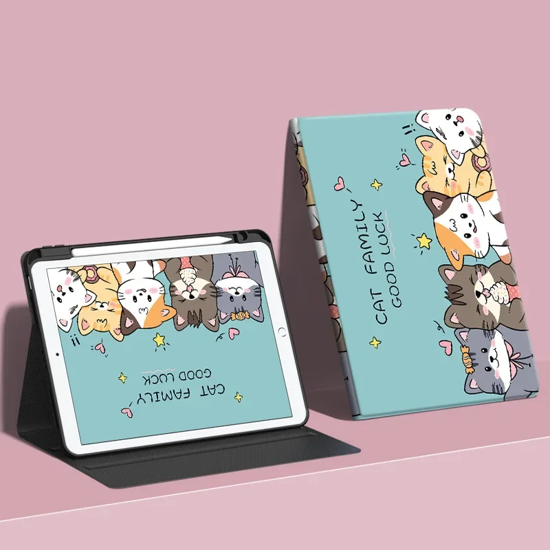 thumbnail image 1 of Funda protectora para iPad de 78, 9 y 10.ª generación, 10,9 y 10,2 Pro, 11 pulgadas, Air 345 Mini, con ranura para 6 lápices, tabletas y libros electrónicos, 1 of 5