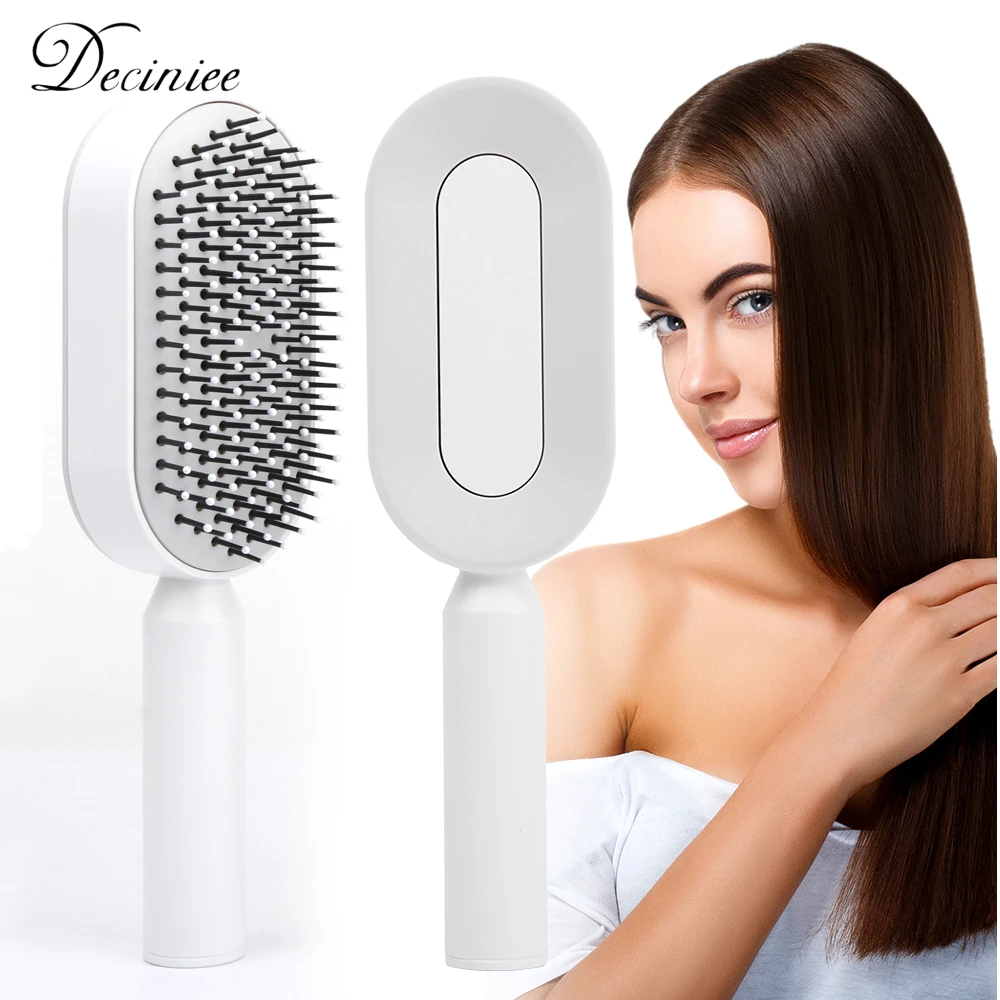 Massage Comb Hair Brush One Key Quick 3D Self Cleaning Comb Air Cushion Detangling Scalp Massage