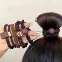 5PCS Elastic Hair Bands Hair Accessories For Women Girls Scrunchies Hair Ties Rope Hairband Ponytail Holder Headwear Accessories