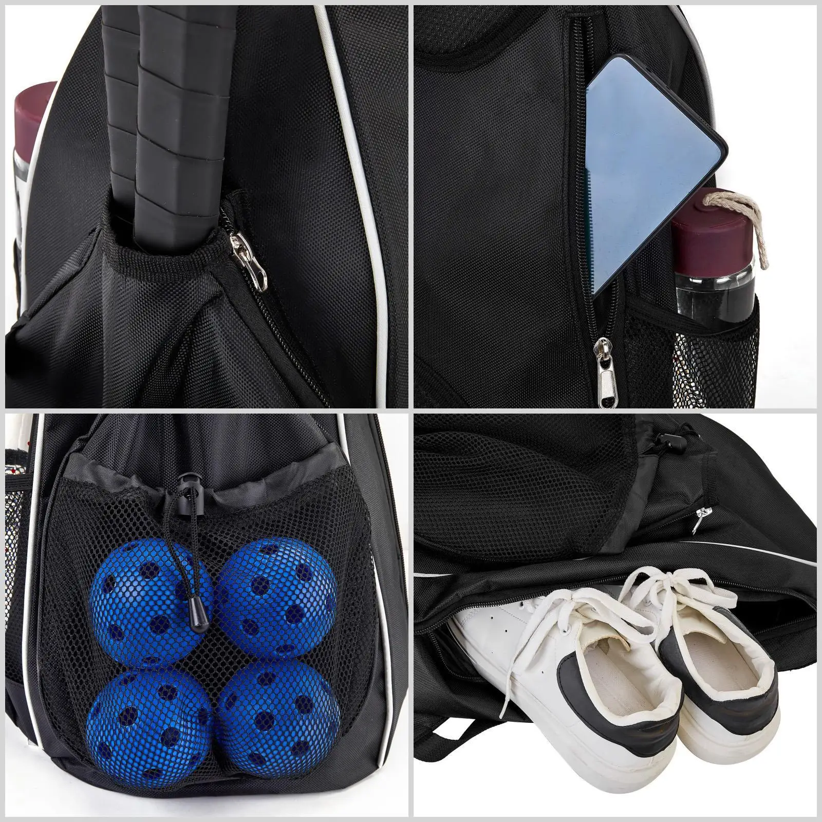 Pickleball Bag Sports Accessories for Women Men Multipurpose Large Capacity Stylish Pickleball Backpack Paddle Carry Bag