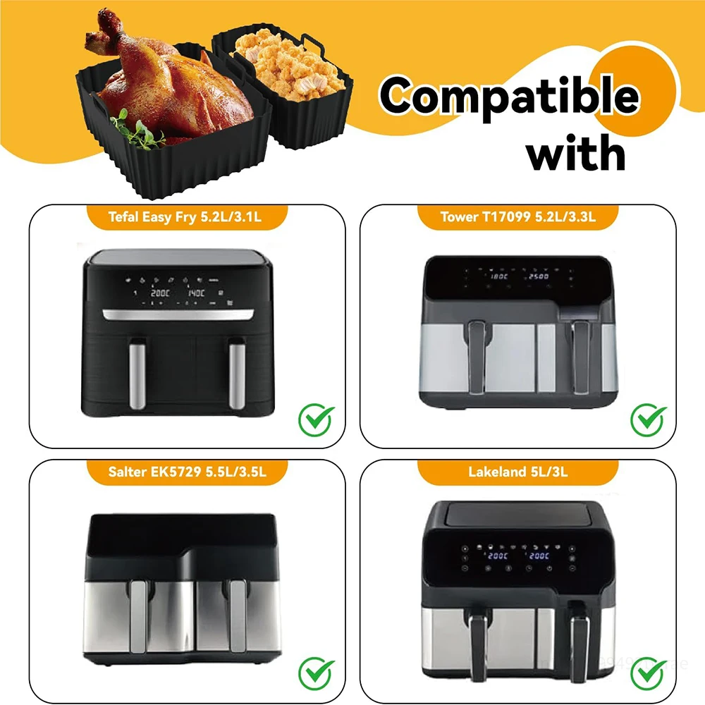 Air Fryer Liners Air Fryer Accessories Silicone Air Fryer Liner for Tefal