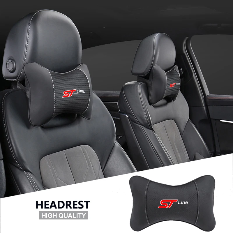 1Pcs Car Seat Headrest Auto Neck Pillow Ford STLine Focus Fiesta Puma Kuga MK2 MK3 Mustang MAX MK7 Ecosport Taurus GHIA car pillow car headrest car neck pillow