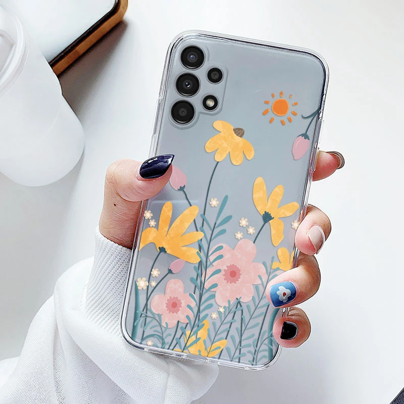 Floral Transparent Soft Silicone Phone Case - Flower TPU Cover