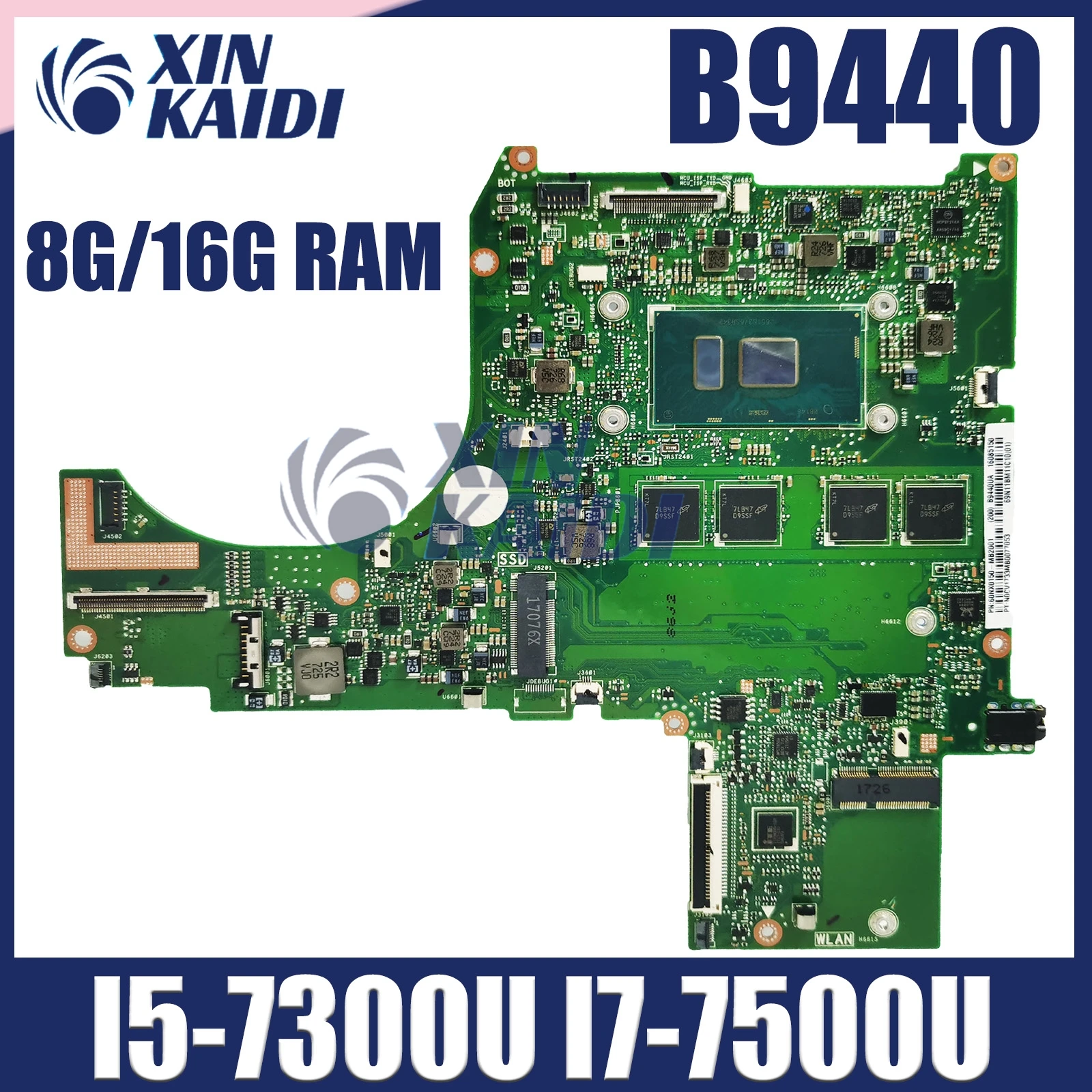 B9440UA Laotop материнская плата для ASUS ExpertBook B9440 B9440U материнская плата со стандартным процессором I7-7500U 8 ГБ 16 ГБ ОЗУ 100% тест