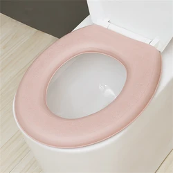 Waterproof Soft Washable Toilet Seat Cushion Mat Cover Accessories (Cherry Blossom Pink)