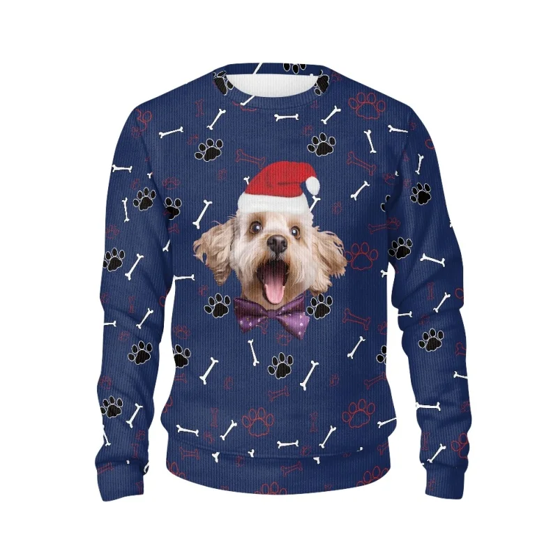 

Men Women Funny Dog Ugly Christmas Sweater 3D Snowflake Bell Reindeer Santa Print Xmas Sweatshirt Pullover Christmas Jumper Tops