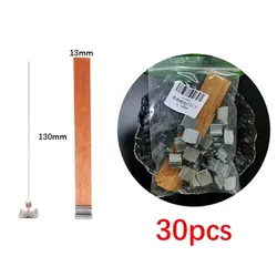 High-Quality Wooden Candle Wick Kit with Clips - Smokeless Candle Making Supplies (30pcs) (13mm x 130mm)