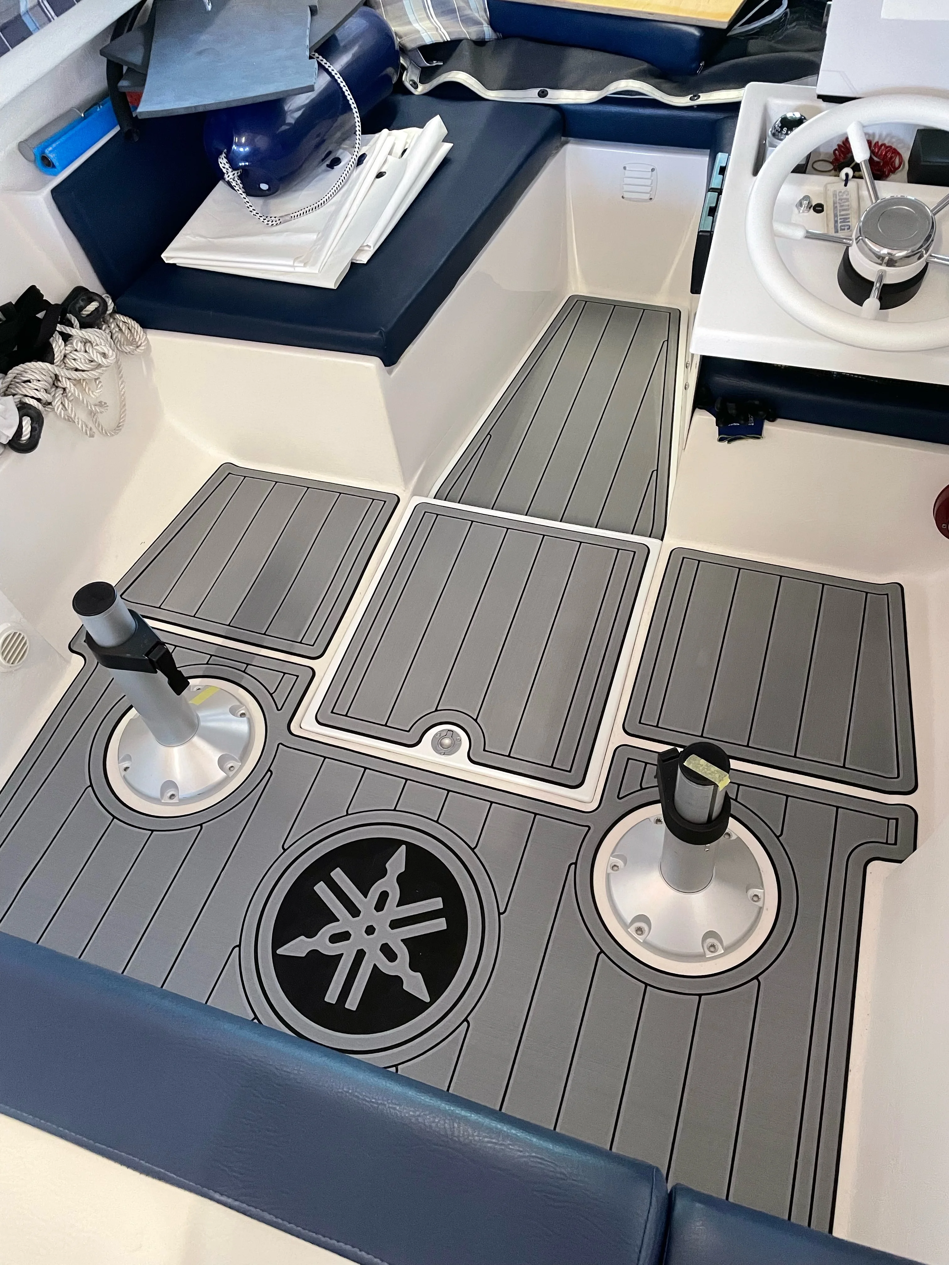 

2012 Farello 510 ST Classic Cockpit Boat EVA Faux Teak Deck Floor Pad