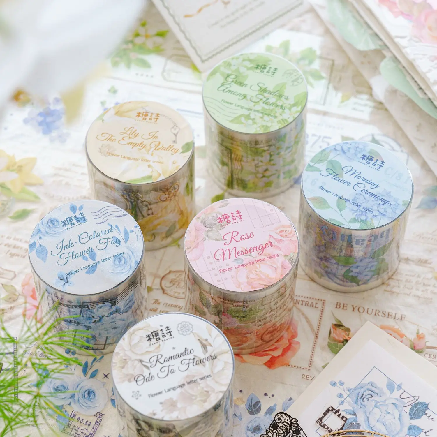 

10pcs/1lot Decorative Adhesive Tapes floral letterhead Junk Journal DIY Paper Japanese Masking Tapes Scrapbooking Stickers