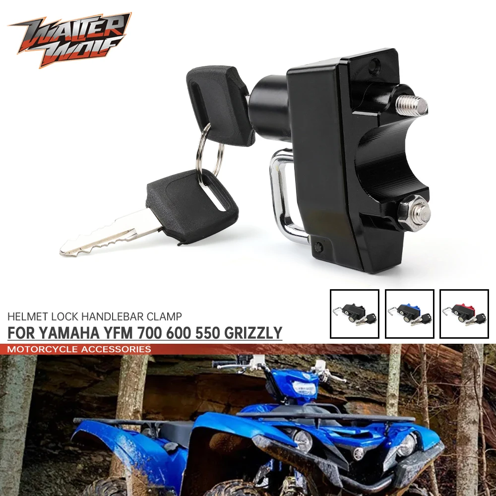 

Helmet Lock For YAMAHA YFM 700 600 550 530 450 400 350 KODIAK GRIZZLY Motorcycle Accessories Handlebar Clamp Padlock Anti-theft