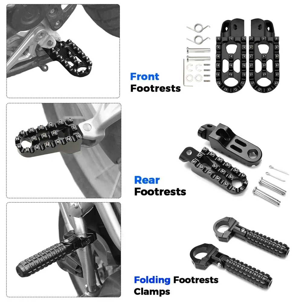 Motorcycle accessories motorcycle footrests motorcycle foot pedals R1200GS CNC Billet Wide Foot Pegs Pedals For BMW R 1300 GS LC ADV Adventure R1250GS 1250GS Footpegs Black