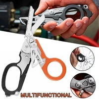 Stainless Steel Folding Scissors Outdoor Tool Combination Gadget Multifunction Scissors Raptors First Aid Expert Tactical 2