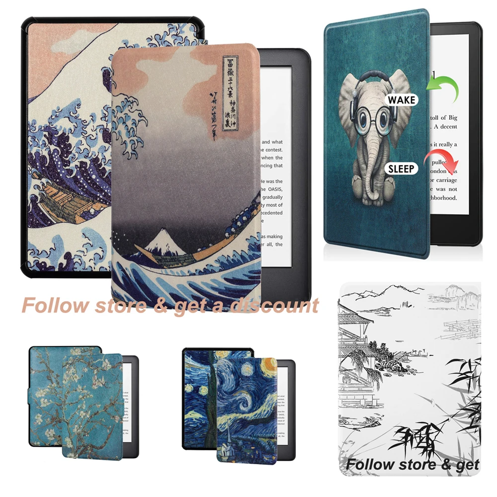 Leather Case for Kindle Oasis 7Inch 2017 2019 Funda Para Capa Elephant