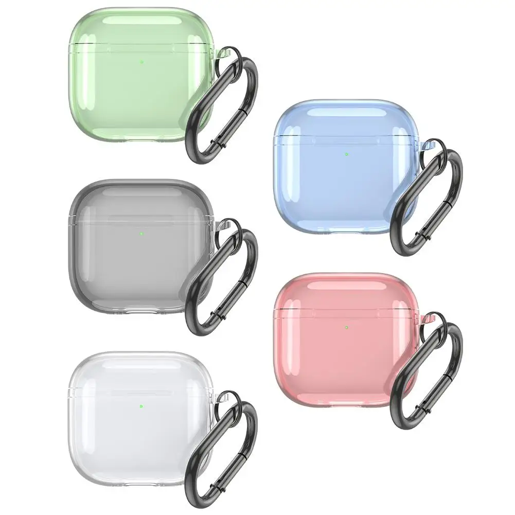 Clear Soft TPU Protective Case with Keychain for AirPods 4th Generation