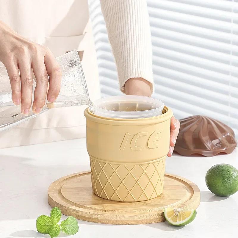 Creative Ice Cream Double Layer Silicone Ice Bucket Drink Champagne Red Wine Beer Special Bucket Outdoor Icemaker Wine Bucket