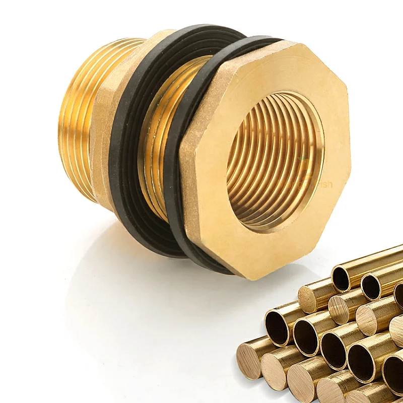 1/2" 1/4" Brass Water Tank Connector Silicone Gasket Copper Pipe Fish Tank Coupling Joint Garden Irrigation Pipe Hose Adapter