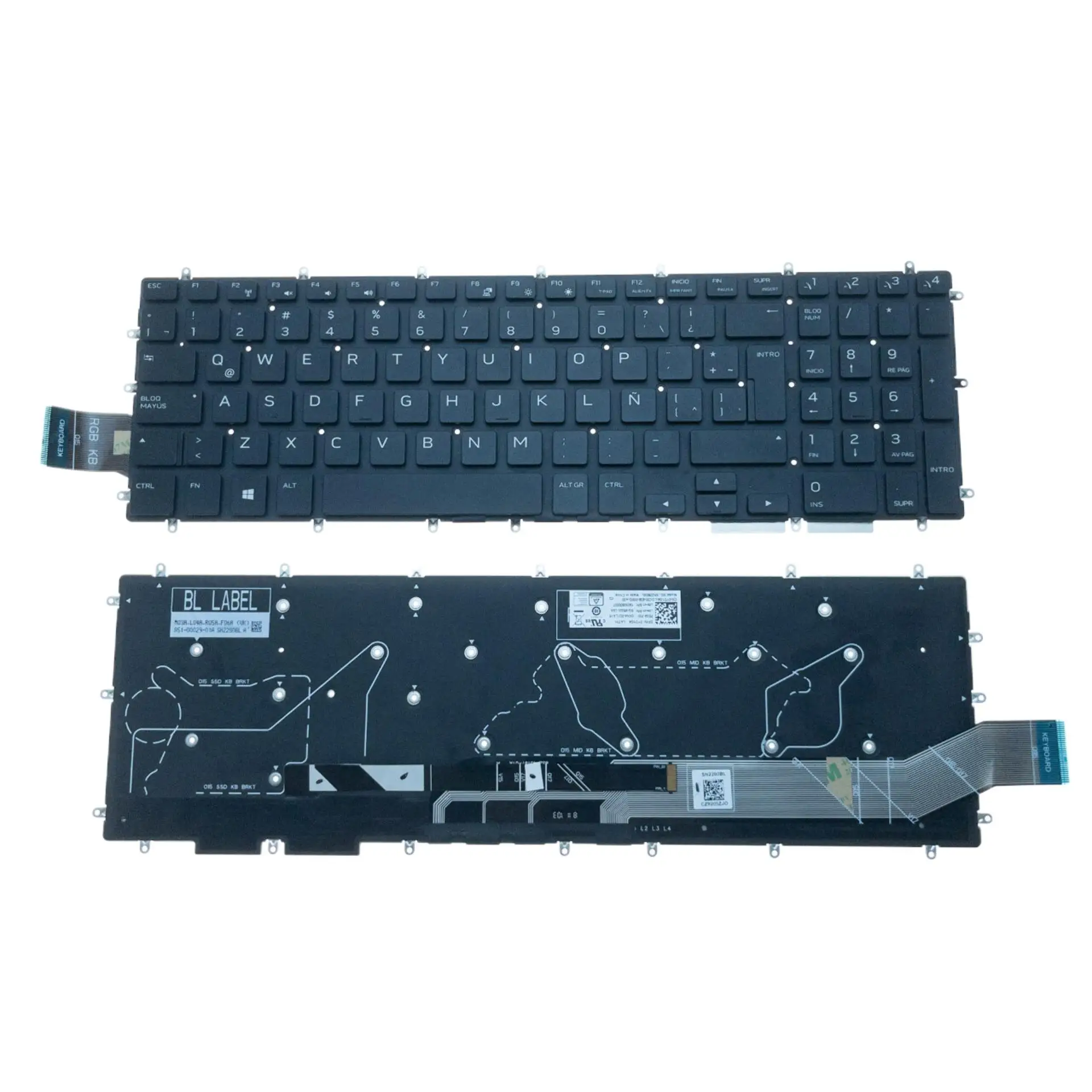 Nuova Tastiera Retroilluminata Per Laptop Latino Per Dell Alienware M17 Awm17-7219Slv-Pus Sostituzione Per Pc Notebook Muslimah