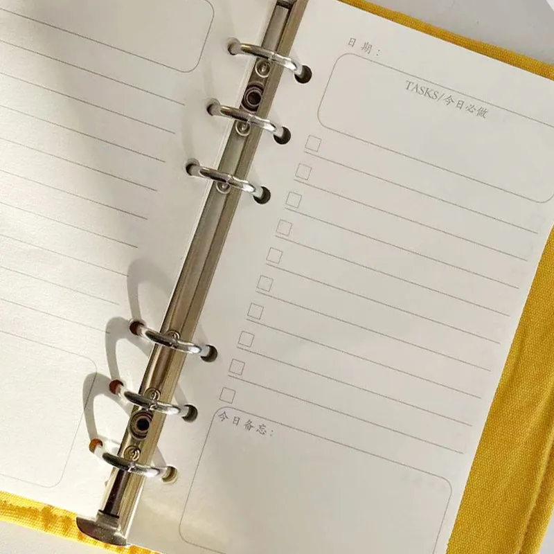 A6-Notizbuch mit weichem Baumwollbezug, täglicher Wochenplaner, niedlicher Loseblatt-Ordner, 6-Loch-Notizbuch, Tagebuch, Agenda, Schule, Schreibwaren – Detail 19