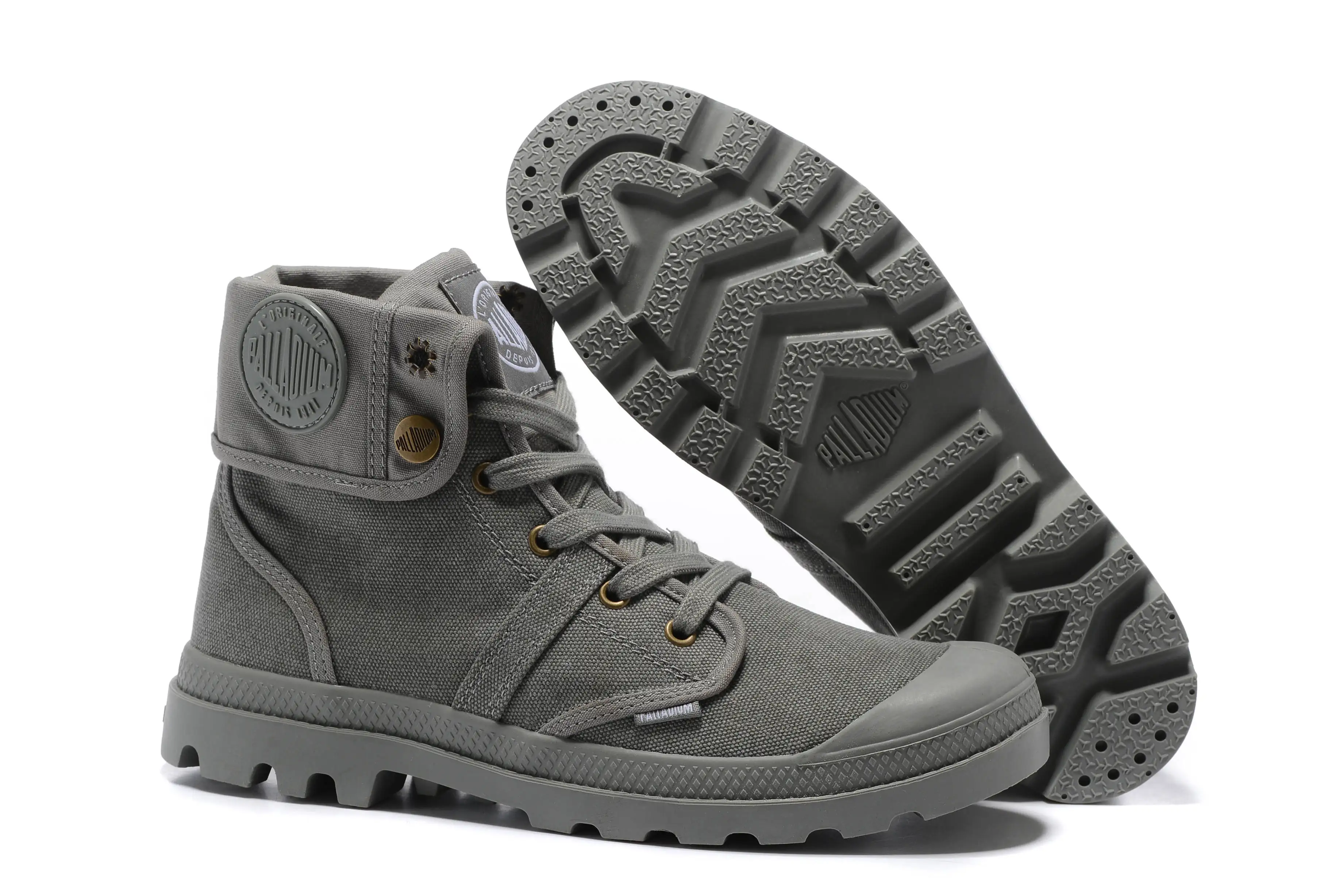 PALLADIUM Palabruuse 남녀공용 하이탑 밀리터리 앵클 부츠, 미끄럼 방지 캔버스 신발, Eur 사이즈 35-45