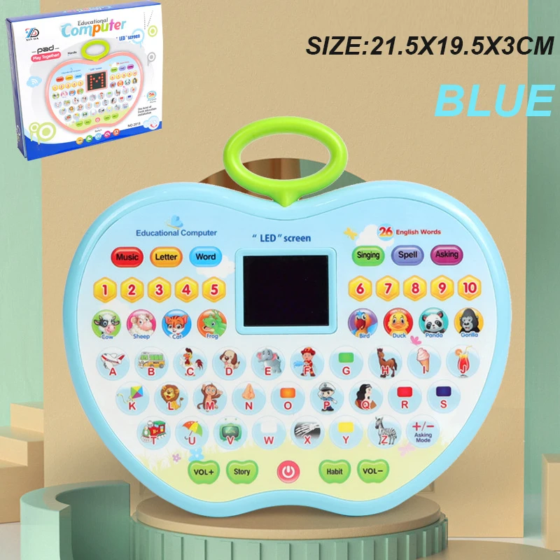 Kids Tablet Toddler Learning Pad with LED Screen Teach Alphabet Numbers Word Music Math Development Interactive Electronic Toy 6