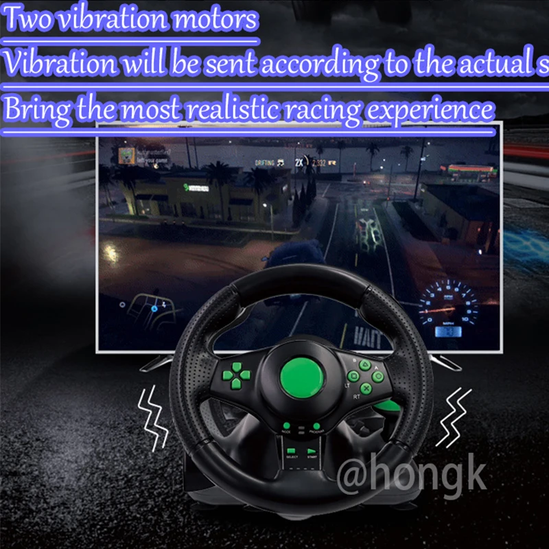 Compra online de Data Frog Racing GamePad Joysticks de vibração do volante  de 180 graus para jogos PS3 Rodas de controle remoto para PC/PS4/PS5/XBox  360/Switch