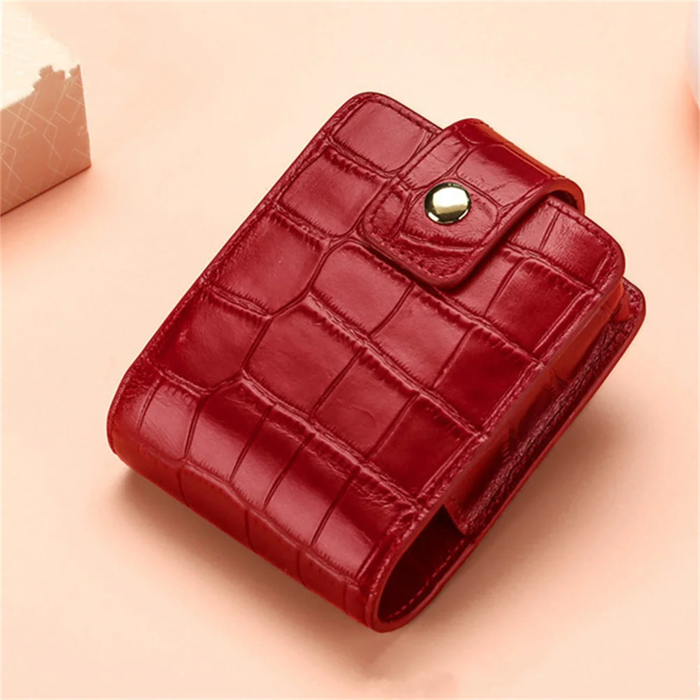PU Leather Lipstick Bag Women Travel Cosmetic Bag with Mirror Small Storage Bags Portable Makeup Bag Mini Toiletry Organizer