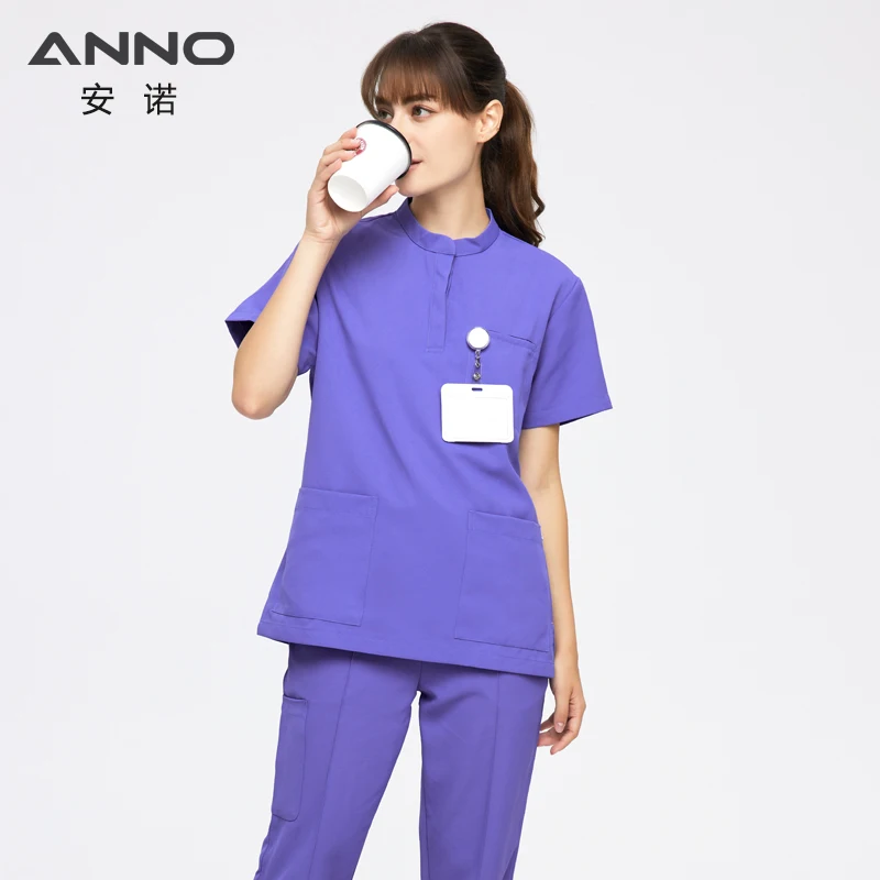 ANNO Cool Fabric Medical Scrubs Set Summer Nurse Uniform Hospital