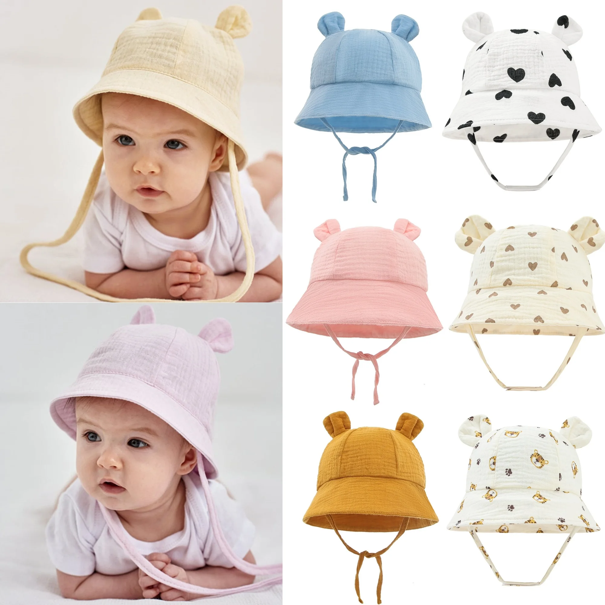 Cotton Bucket Hat Baby Hats Panama Baby Boys Girls Baby Boy Cotton Bucket Hat 2023