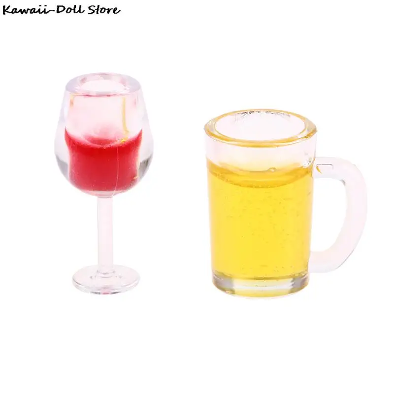 1:12 Dollhouse Miniature Wine Glass Mini Red Wine Cup Model For OB11 BJD Doll House Kitchen Restaurant Decor Accessories 6