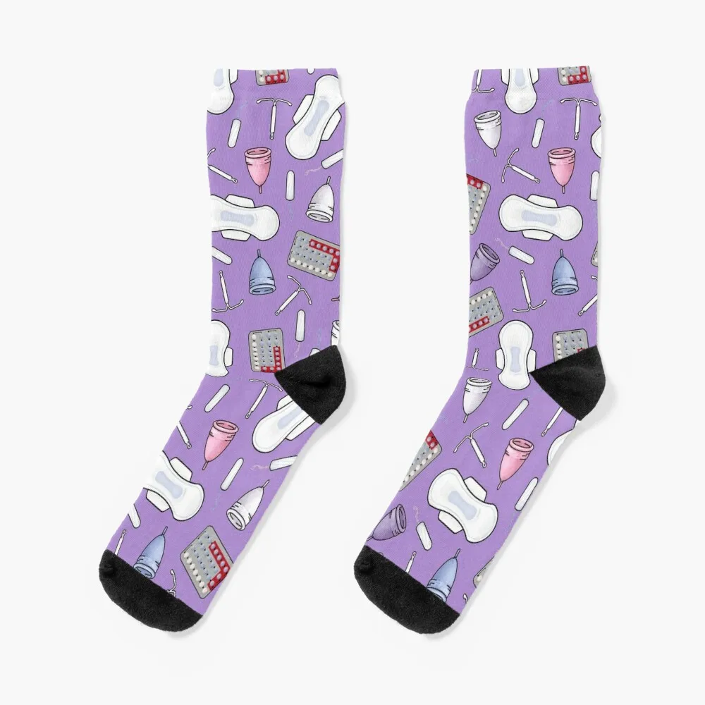 

Period protection, PMS ready in Purple Socks hockey Novelties gym tennis Socks Woman Men's