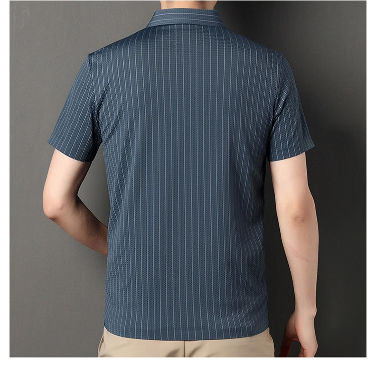 Green Snake Fashion Summer Casual Breathable Cool Comfortable Lapel Polo Short Sleeve Korean Striped Print Design T-shirt Top 21 Scd2f9020b33a4757b161e4f815c1615er