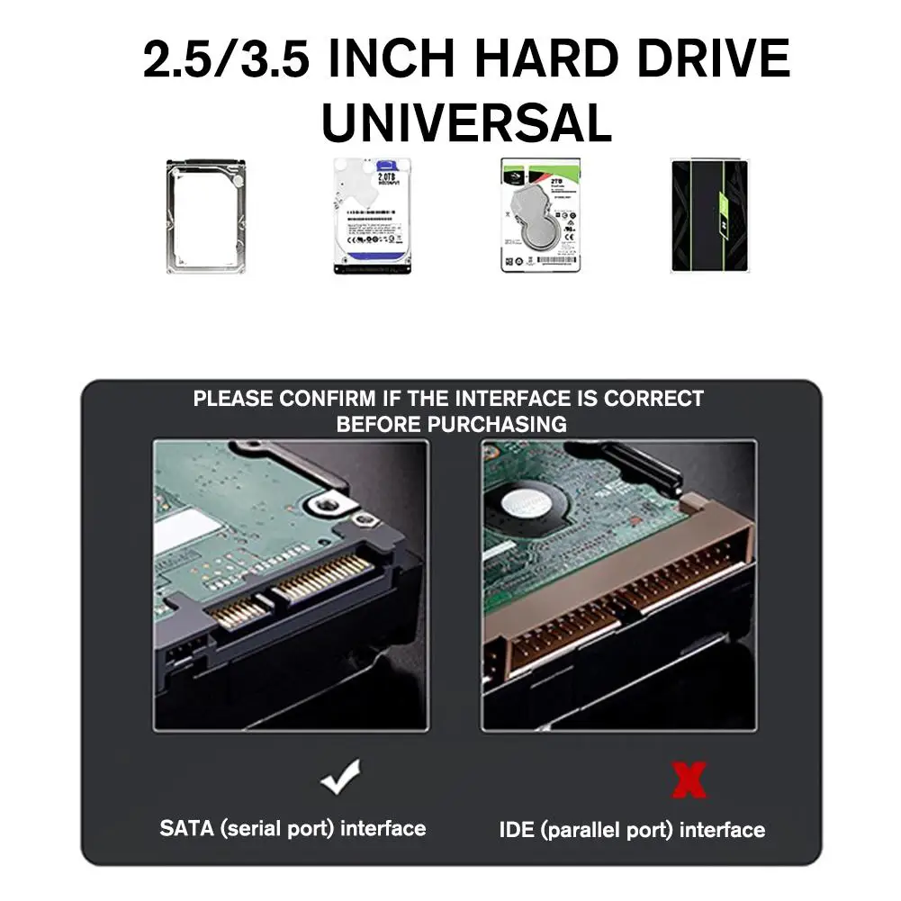 고속 변속기 외장 HDD SSD SATA 어댑터용 Sata to USB 케이블, USB 3.0 to 22 핀 SATA 어댑터, 2.5 인치, 3.5 인치