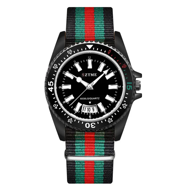 New fashionable men's nylon strap calendar watch, luxurious and simple business men's and women's night light quartz watch - Image 10