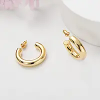 Shevalu Hoop Earrings for Women Cute 14K Real Gold Plated Copper Hoop With 925 Sterling Silver Post New Modern Jewelry For Women 1