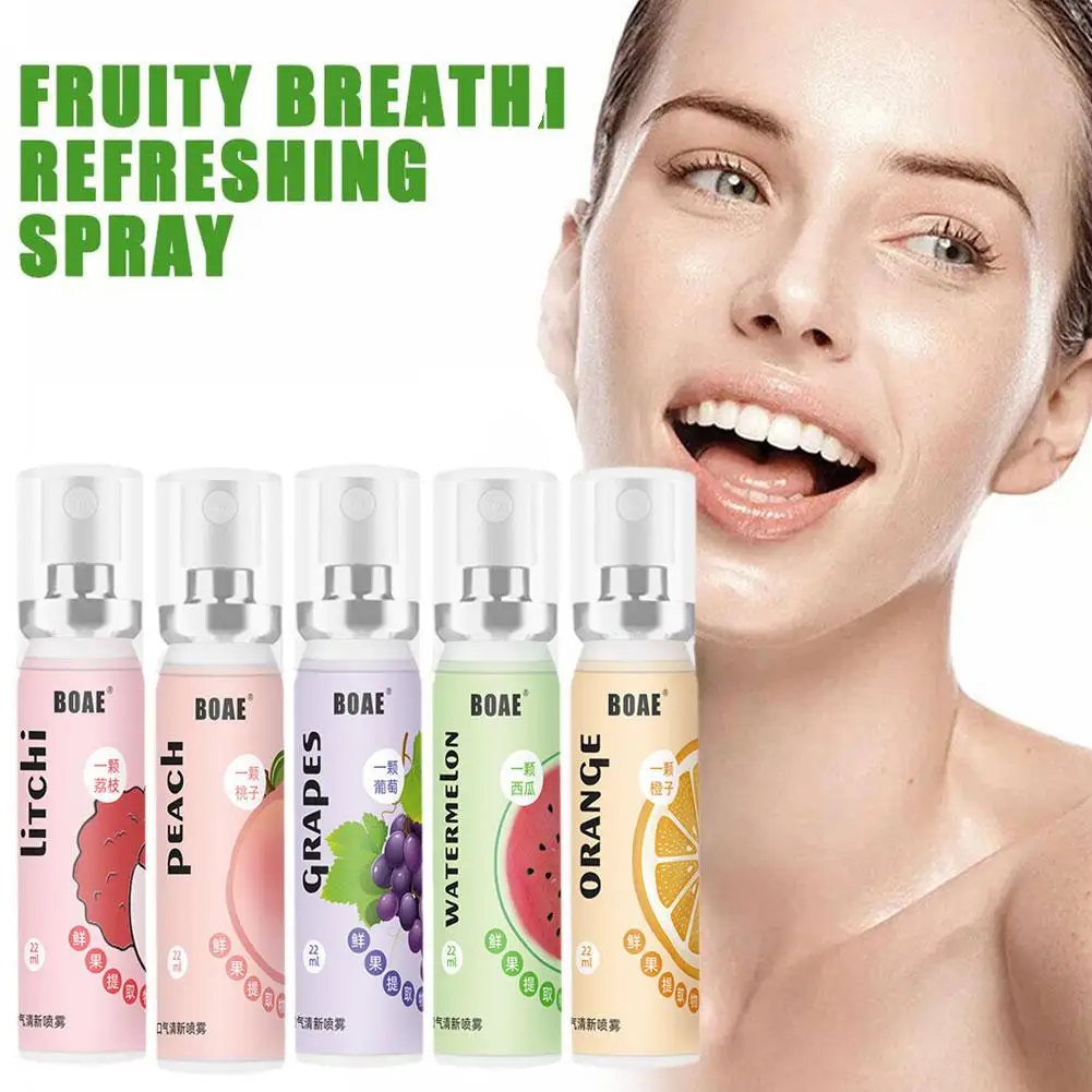 20ml Oral Fresh Spray Peach Flavor Fragrance Mouth Portable Spray Fresh Mouth SprayPersistent Breath Freshener Oral Care L5S6